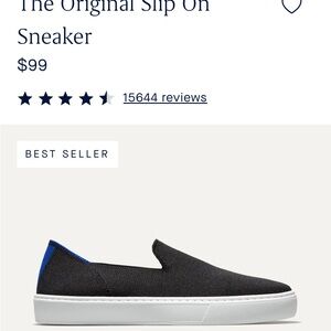 Rothy's Black and Blue Original Slip-On Sneakers